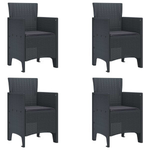 vidaXL Tuinstoel 4 pcs Antraciet 53 x 49 x 85 cm Polypropyleen