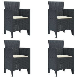 vidaXL Tuinstoel 4 pcs Antraciet 53 x 49 x 85 cm Polypropyleen