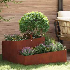 vidaXL Tuin Bloempot Bruin 80 x 80 x 50 cm Cortenstaal