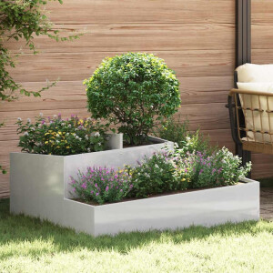 vidaXL Tuin Bloempot Zilver 100 x 100 x 50 cm Roestvrij staal