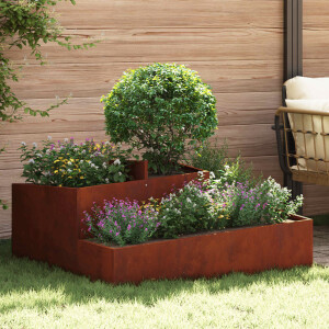 vidaXL Tuin Bloempot Bruin 100 x 100 x 50 cm Cortenstaal