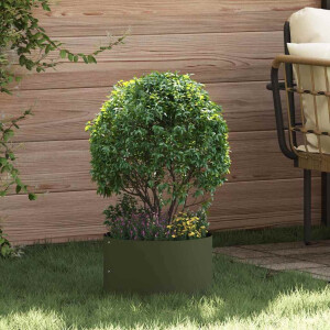 vidaXL Plantenring 5 pcs Olijf Groen 30 x 30 x 20 cm Koudgewalst staal