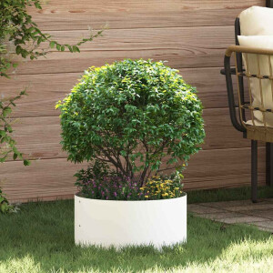 vidaXL Plantenring Wit 40 x 40 x 20 cm Koudgewalst staal