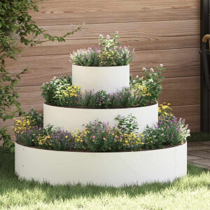 vidaXL Tuin Bloempot Wit 90 x 90 x 20 cm Koudgewalst staal
