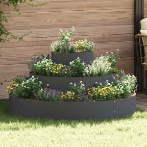 vidaXL Tuin Bloempot Antraciet 120 x 120 x 20 cm Koudgewalst staal