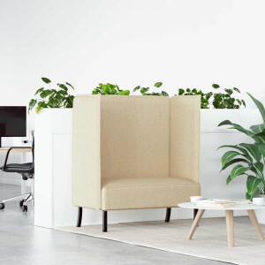 vidaXL Hoge Rug Bank Crème 109 x 56 x 121 cm Stof
