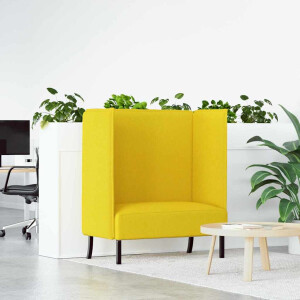 vidaXL Hoge Rug Bank 101cm Lichtgeel Stof