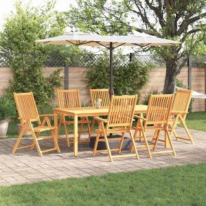 vidaXL Tuin eettafelset 7 pcs Bruin Massief Acaciahout