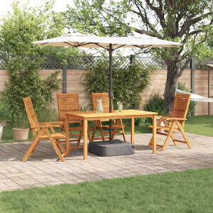 vidaXL Tuin eettafelset 5 pcs Bruin Massief Acaciahout