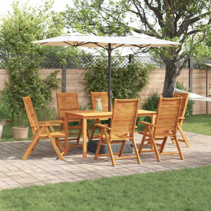 vidaXL Tuin eettafelset 7 pcs Bruin Massief Acaciahout