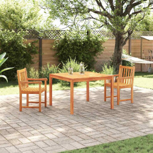 vidaXL Tuin eettafelset 3 pcs Bruin Massief acaciahout