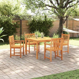 vidaXL Tuin eettafelset 5 pcs Bruin Massief acaciahout