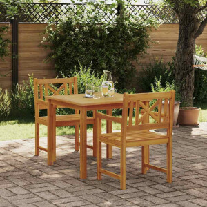 vidaXL Tuin eettafelset 3 pcs Bruin Massief acaciahout