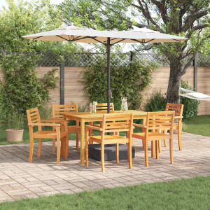 vidaXL Tuin eettafelset 7 pcs Bruin Massief Acaciahout