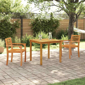 vidaXL Tuin eettafelset 3 pcs Bruin Massief Acaciahout