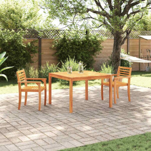 vidaXL Tuin eettafelset 3 pcs Bruin Massief Acaciahout
