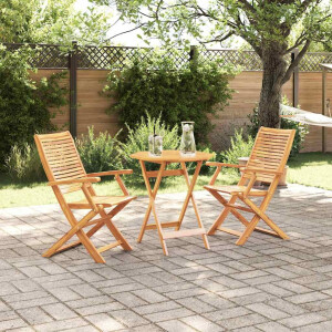 vidaXL Vouw Bistro Set 3 pcs Bruin Massief Acaciahout
