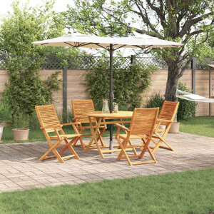 vidaXL Tuin eettafelset 5 pcs Bruin Massief Acaciahout
