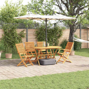 vidaXL Tuin eettafelset 5 pcs Bruin Massief Acaciahout