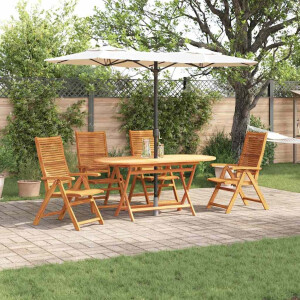 vidaXL Tuin eettafelset 5 pcs Bruin Massief Acaciahout
