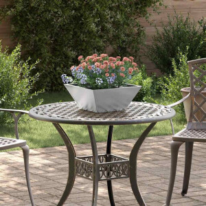 vidaXL Tuin Bloempot 5 pcs Zilver 35 x 35 x 15 cm Roestvrij staal
