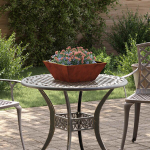 vidaXL Tuin Bloempot Roestig 40 x 40 x 15 cm Cortenstaal