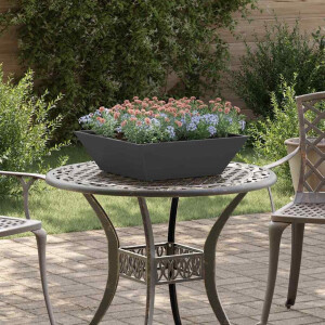 vidaXL Tuin Bloempot Zwart 50 x 50 x 15 cm Koudgewalst staal