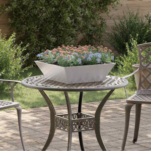 vidaXL Tuin Bloempot 5 pcs Zilver 50 x 50 x 15 cm Roestvrij staal