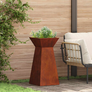 vidaXL Pilaar Plantenbak Zilver 35 x 35 x 73 cm Cortenstaal