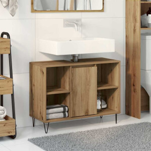 vidaXL Badkamer Kast Artisan Eiken 80 x 33 x 60 cm Bewerkt hout