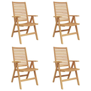 vidaXL Stoel 4 pcs Bruin 64.5 x 52 x 108 cm Massief Teakhout