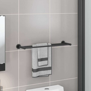 vidaXL Handdoekrek Zwart 61 x 14,5 x 5 cm Roestvrij staal