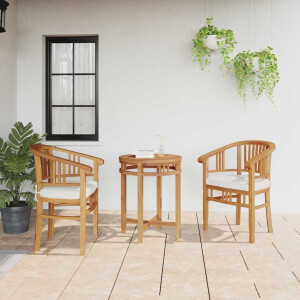 vidaXL Stoel met kussen 2 pcs Bruin 63 x 58 x 89 cm Massief Teakhout