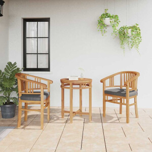 vidaXL Stoel met kussen 2 pcs Bruin 63 x 58 x 89 cm Massief Teakhout