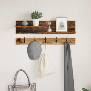 vidaXL Wandgemonteerde kapstok Oudhout 90 x 15 x 36 cm Bewerkt hout