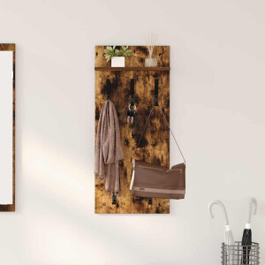 vidaXL Wandgemonteerde kapstok met plank Gerookt eiken 40 x 10 x 90 cm