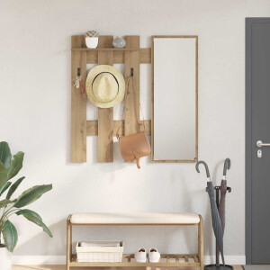 vidaXL Wandgemonteerde kapstok Artisan Eiken 100 x 10 x 100 cm