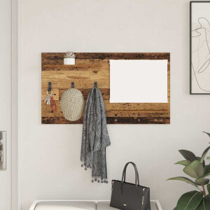 vidaXL Wandgemonteerde kapstok Oudhout 90 x 10 x 50 cm Bewerkt hout