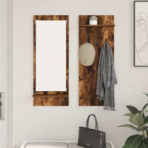 vidaXL Wandgemonteerde kapstok met plank Gerookt eiken 70 x 10 x 90 cm