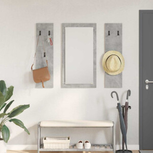 vidaXL Wandgemonteerde kapstok met opslag Beton Grijs 96 x 1,5 x 90 cm