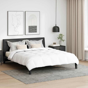 vidaXL Winter Dekbed met kussen 3 pcs Wit Donsveertjes