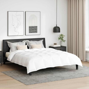 vidaXL Dekbed Set met kussen 3 pcs Wit Donsveertjes
