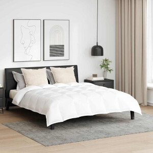 vidaXL Dekbed Set met kussen 3 pcs Wit Donsveertjes