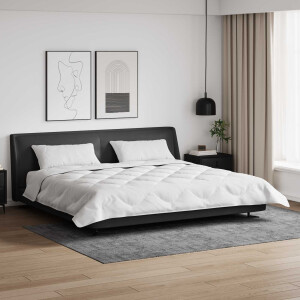 vidaXL Dekbed met Kussens 3 pcs Wit Microfiber en Dons Feather