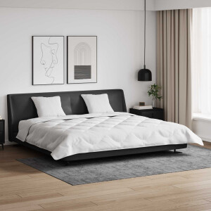 vidaXL Dekbed met Kussens 3 pcs Wit Microfiber en Dons Feather