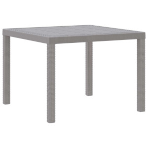 vidaXL Tuinstafel Lichtgrijs 100 x 100 x 73 cm poly rattan
