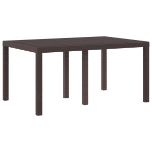 vidaXL Tuinstafel Bruin 150 x 100 x 73 cm poly rattan