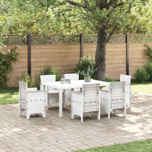 vidaXL Tuinstafel Wit 150 x 100 x 73 cm poly rattan