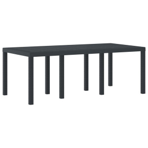 vidaXL Tuinstafel Antraciet 200 x 100 x 73 cm poly rattan