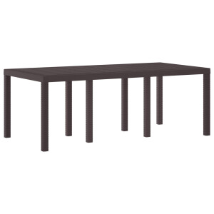 vidaXL Tuinstafel Bruin 200 x 100 x 73 cm poly rattan